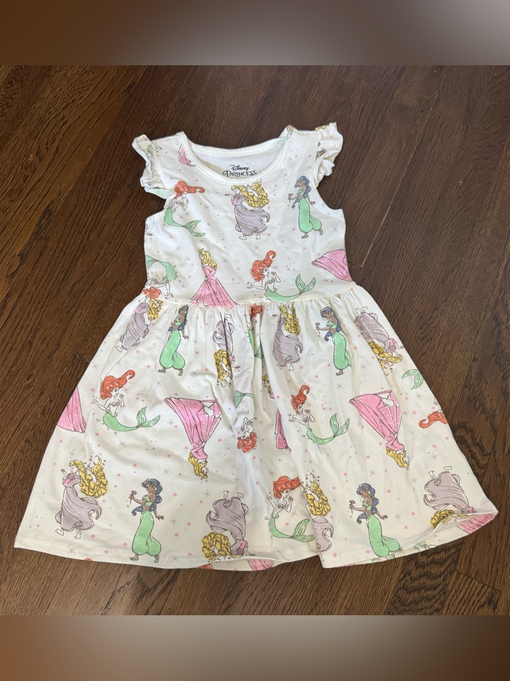 Disney Princess White and Yellow Girls Pajama Top